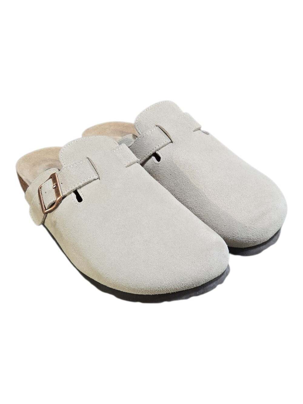Qomfort Suede Cork Footbed Clog Mules Women's Size 8.5